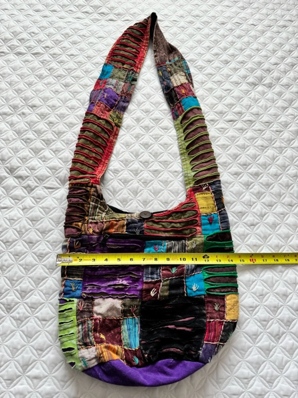 Multicolor Razor Cut Patchwork Hippie Boho Hobo Shoulder Bag Purse